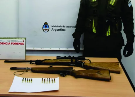 Las armas y municipios secuestrados en procedimiento de Gendarmería.