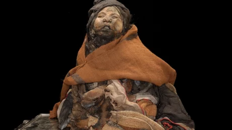 Una de las momias halladas en el sitio declarado sagrado. Foto: Cornu Engue.