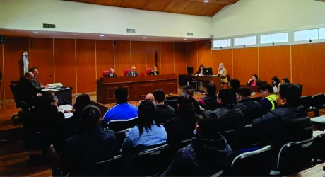 Instante del juicio por el femicidio en Bº Puerto Argentino.