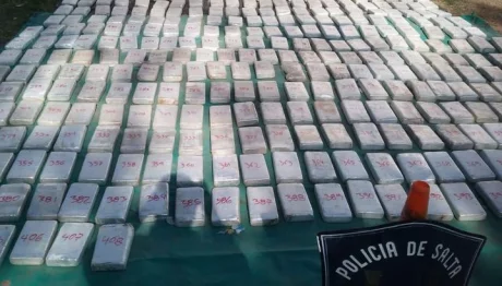 Los ladrillos de cocaína que fueron secuestrados.