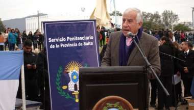 El ministro de Seguridad, Marcelo Domínguez, en el acto del Día del Agente Penitenciario.