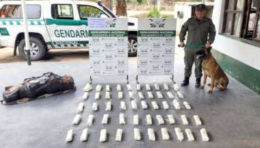 Los ladrillos de cocaína secuestrados.