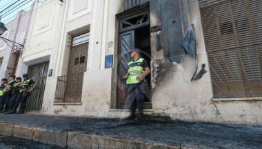 El consultorio vandalizado del abusador.