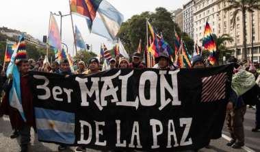 Representantes del 3er. Malón de la Paz, hoy se reunieron con diputados del Frente de Todos (Foto: Camila Godoy).