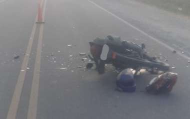 La motocicleta tras el choque. Foto: Prensa Policía
