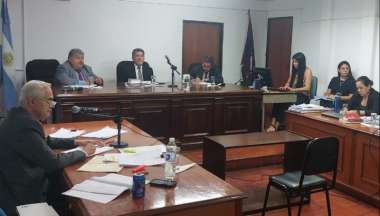 La sala de juicio en Orán; habrá un cuarto intermedio de película por el planteo de la defensa.