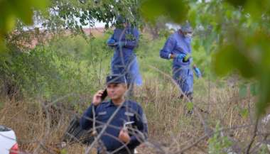 Lugar donde hallaron a una joven mujer muerta. Foto Jan Touzeau, El Tribuno