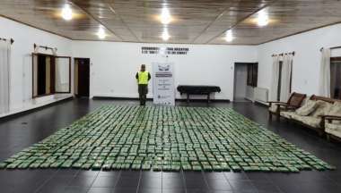 Los paquetes de hojas de coca secuestrados.