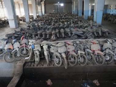 Motocicletas abandonadas en el depósito de Orán. Foto: Prensa Oficial.