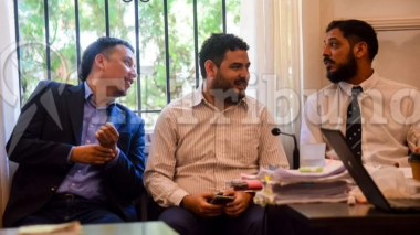 Vera, Gerónimo y Ruarte, en el Juzgados Federal N2. Foto: Javier Rueda.