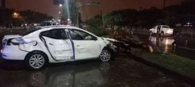 El vehículo tras el accidente. Foto: Cuarto