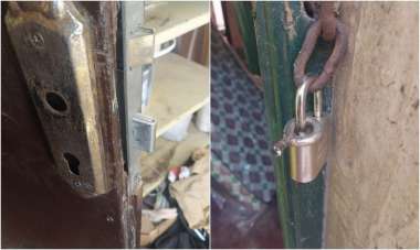 La rotura de las cerraduras del Centro Vecinal. Foto: C.V. Villa Mitre