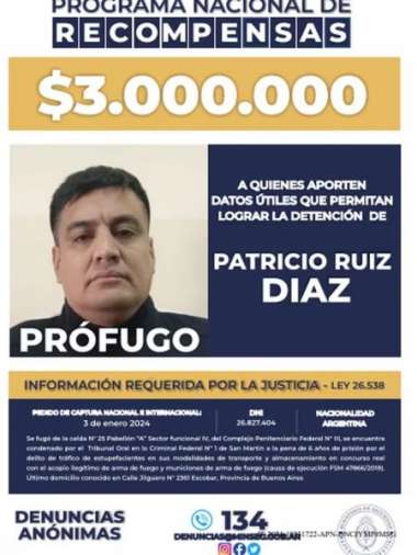 La difusión oficial de la recompensa. Foto: Gobierno Nacional